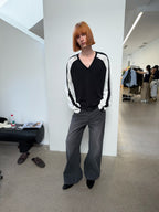 JCAESAR Contrast‑color raglan hockey long‑sleeve shirt