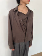 JCAESAR Cupro Draped-Neck Shirt