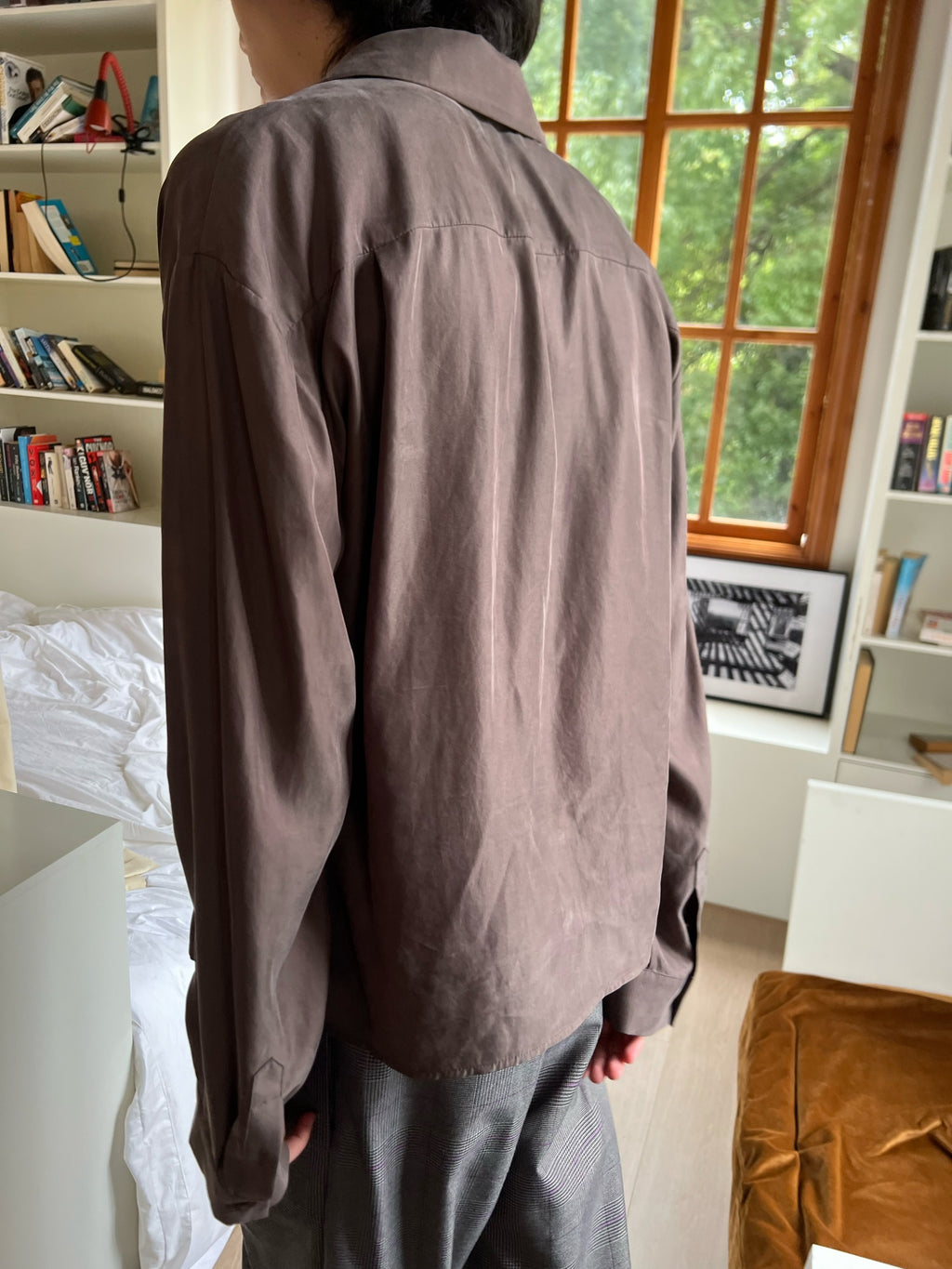 JCAESAR Cupro Draped-Neck Shirt