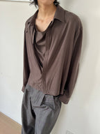 JCAESAR Cupro Draped-Neck Shirt