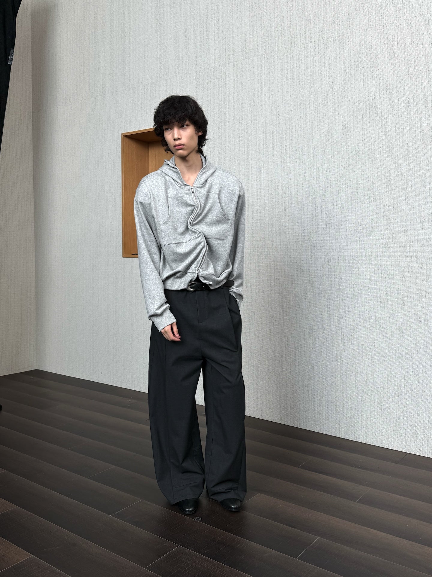 JCAESAR Power metallic‑thread hooded sweatshirt