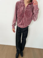 JCAESAR Washed Tie-Dye Velvet Sweatshirt