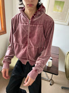 JCAESAR Washed Tie-Dye Velvet Sweatshirt