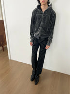 JCAESAR Washed Tie-Dye Velvet Sweatshirt
