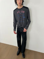 JCAESAR Motorcycle Pegasus Print Long-Sleeve Shirt