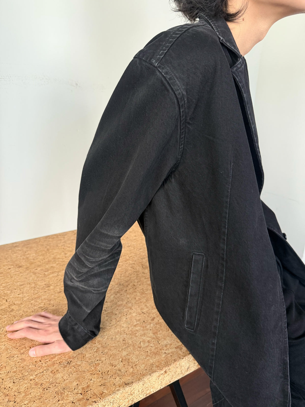 JCAESAR Honeycomb-Washed Denim Overcoat