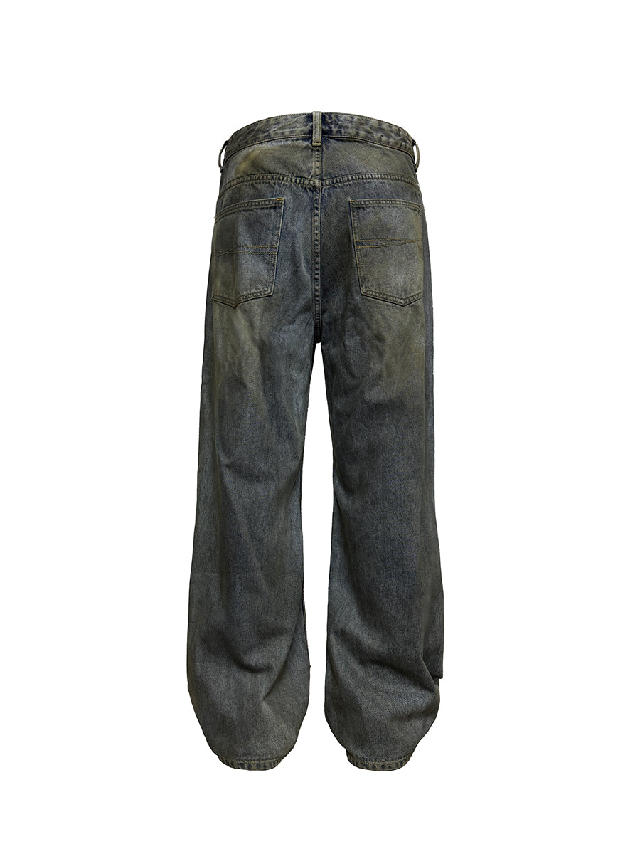 JCAESAR Bloodstain Knife Cut Denim Jeans