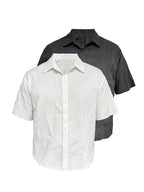 JCAESAR Fallen Leaves Textured Short Sleeve Shirt - jcaesarclo