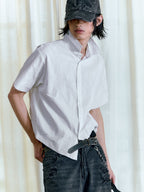 JCAESAR Fallen Leaves Textured Short Sleeve Shirt - jcaesarclo