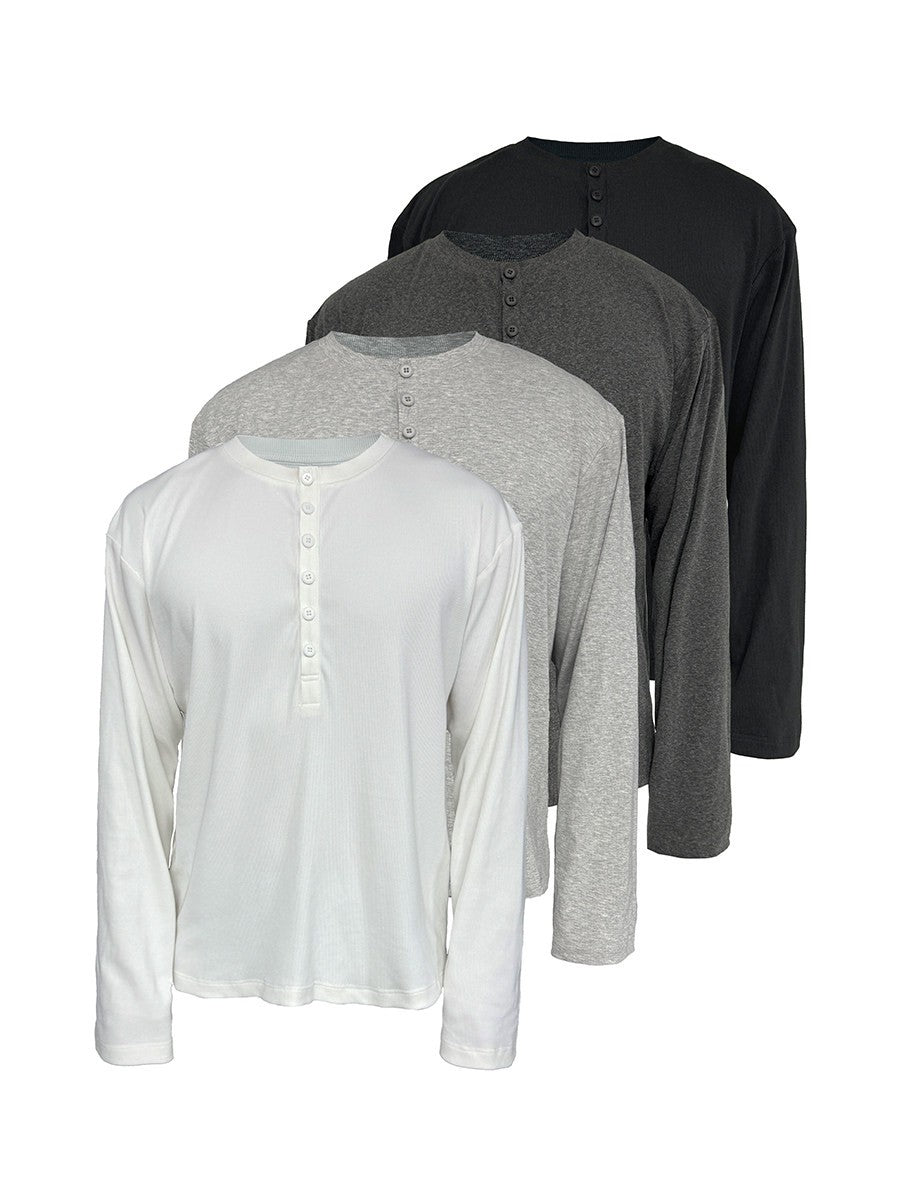 JCAESAR Henley collar long sleeve