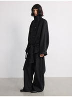 JCAESAR WOMEN Lace-Up Short Peacoat