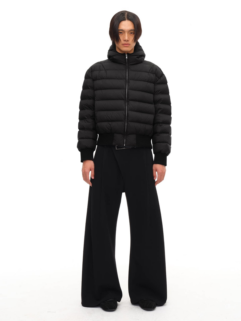 JCAESAR Loose‑Fit Hooded Baffle Down Jacket