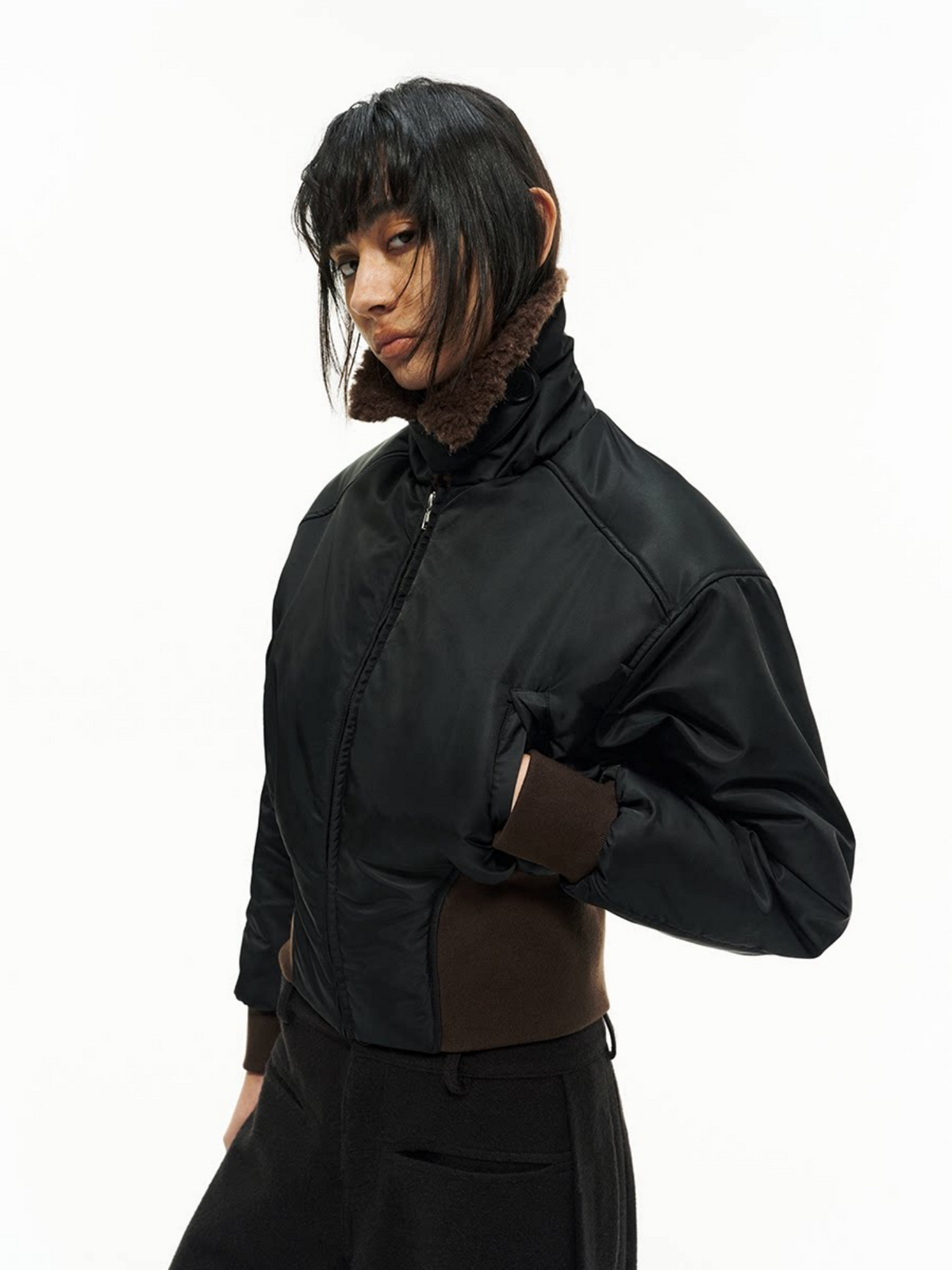 JCAESAR WOMEN ファーカラー パイロットジャケット