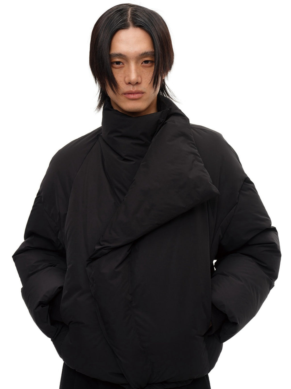 JCAESAR Curved‑Zipper Magnetic‑Closure High‑Neck Down Jacket