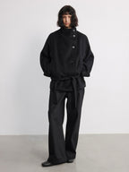 JCAESAR WOMEN Lace-Up Short Peacoat