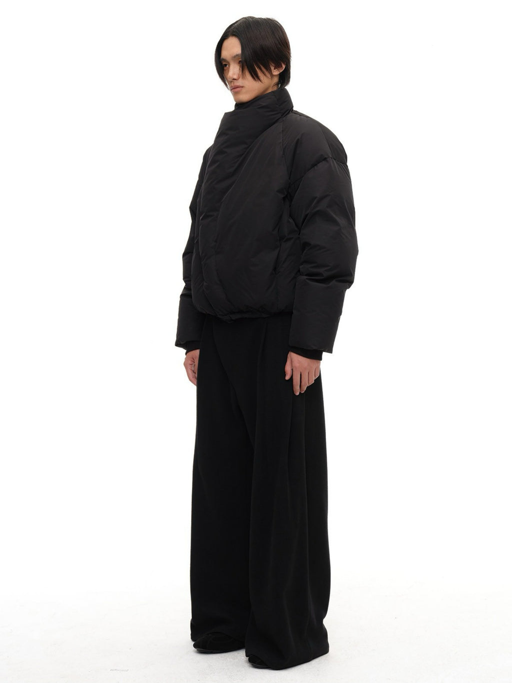 JCAESAR Curved‑Zipper Magnetic‑Closure High‑Neck Down Jacket