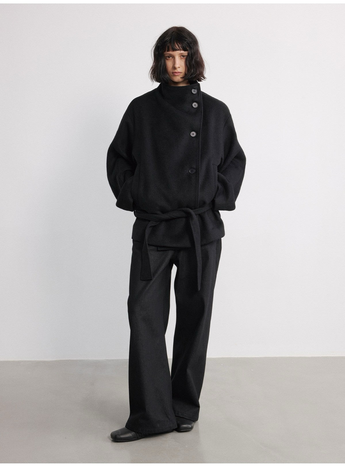 JCAESAR WOMEN Lace-Up Short Peacoat