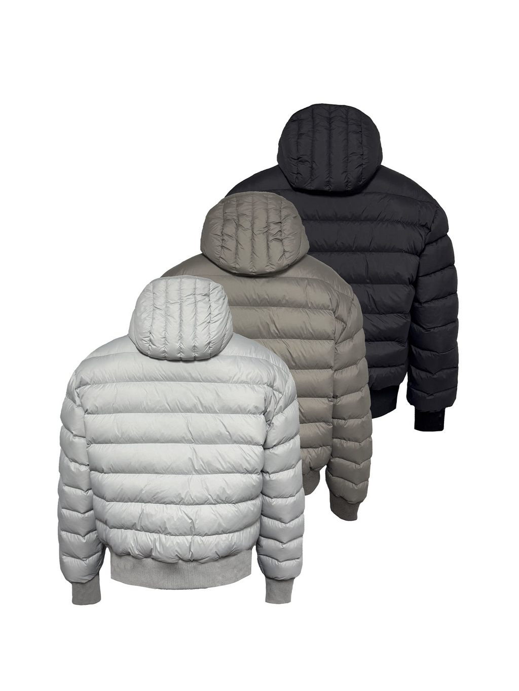 JCAESAR Loose‑Fit Hooded Baffle Down Jacket
