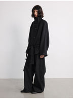 JCAESAR WOMEN Lace-Up Short Peacoat