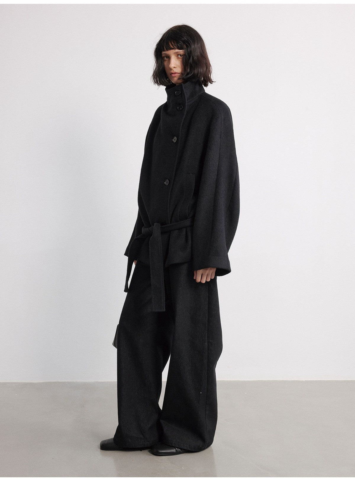 JCAESAR WOMEN Lace-Up Short Peacoat