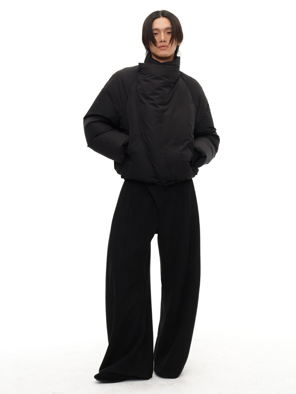 JCAESAR Curved‑Zipper Magnetic‑Closure High‑Neck Down Jacket