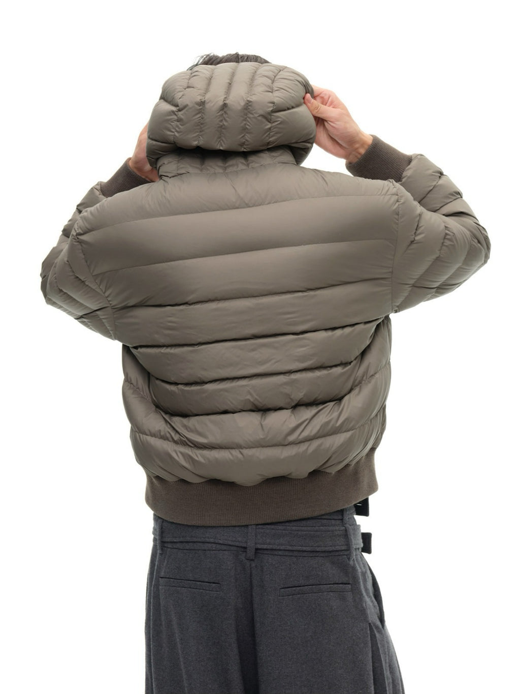 JCAESAR Loose‑Fit Hooded Baffle Down Jacket