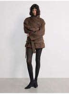 JCAESAR WOMEN Lace-Up Short Peacoat