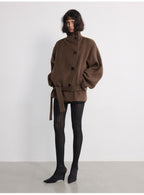 JCAESAR WOMEN Lace-Up Short Peacoat