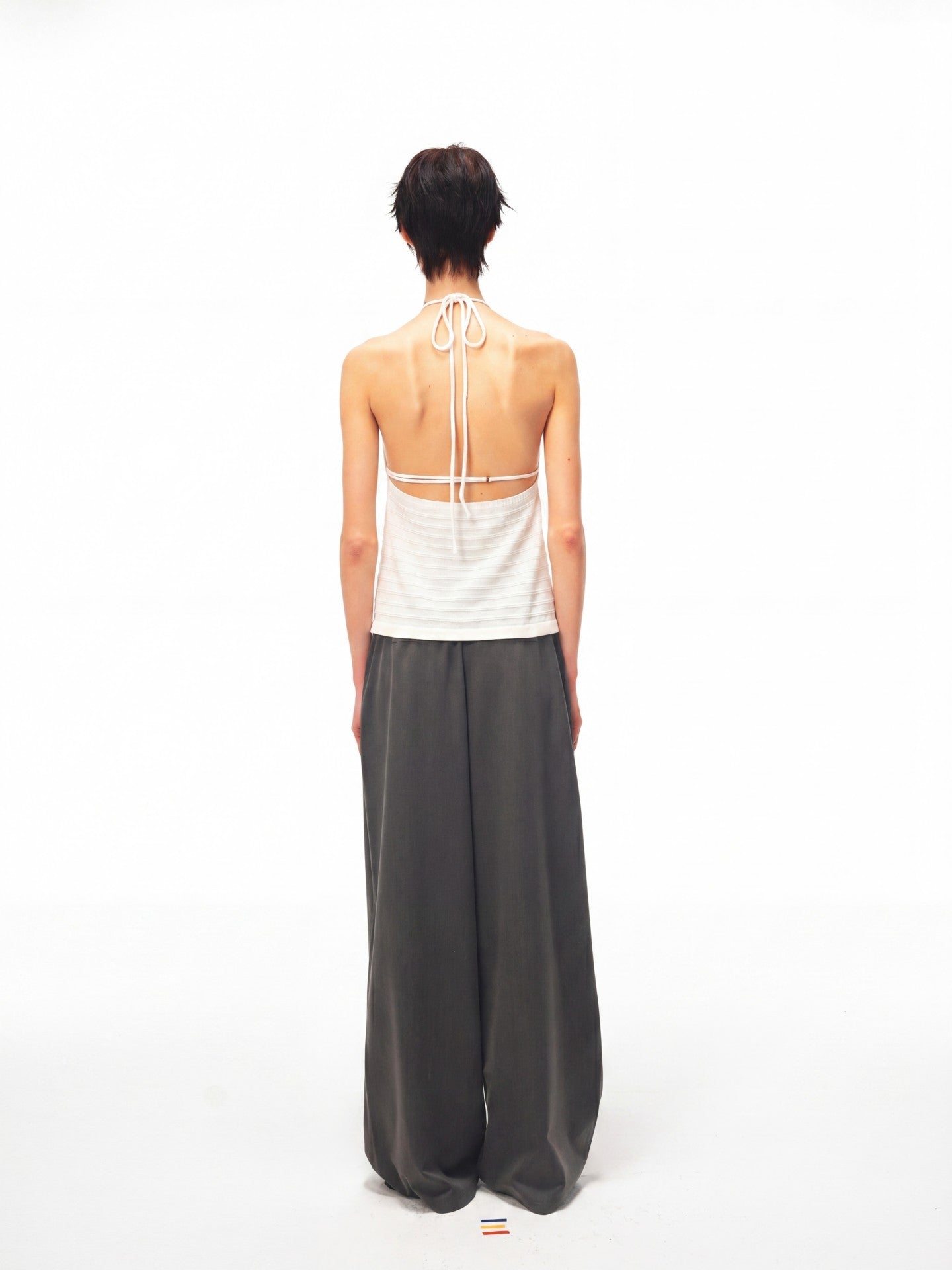 JCAESAR WOMEN Draped rib‑knit halter tank