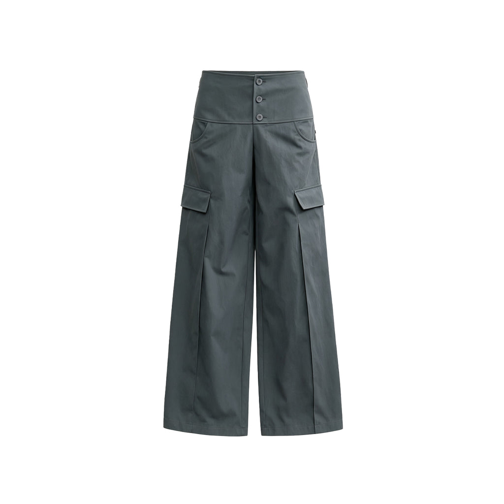 JCAESAR WOMEN Straight-Leg Cargo Pants with 3D Rectangular Pockets