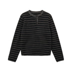 JCAESAR WOMEN Striped Leather-Paneled Top