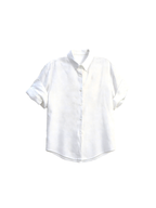 JCAESAR WOMEN Tencel-Linen Cuffed Short-Sleeve Shirt