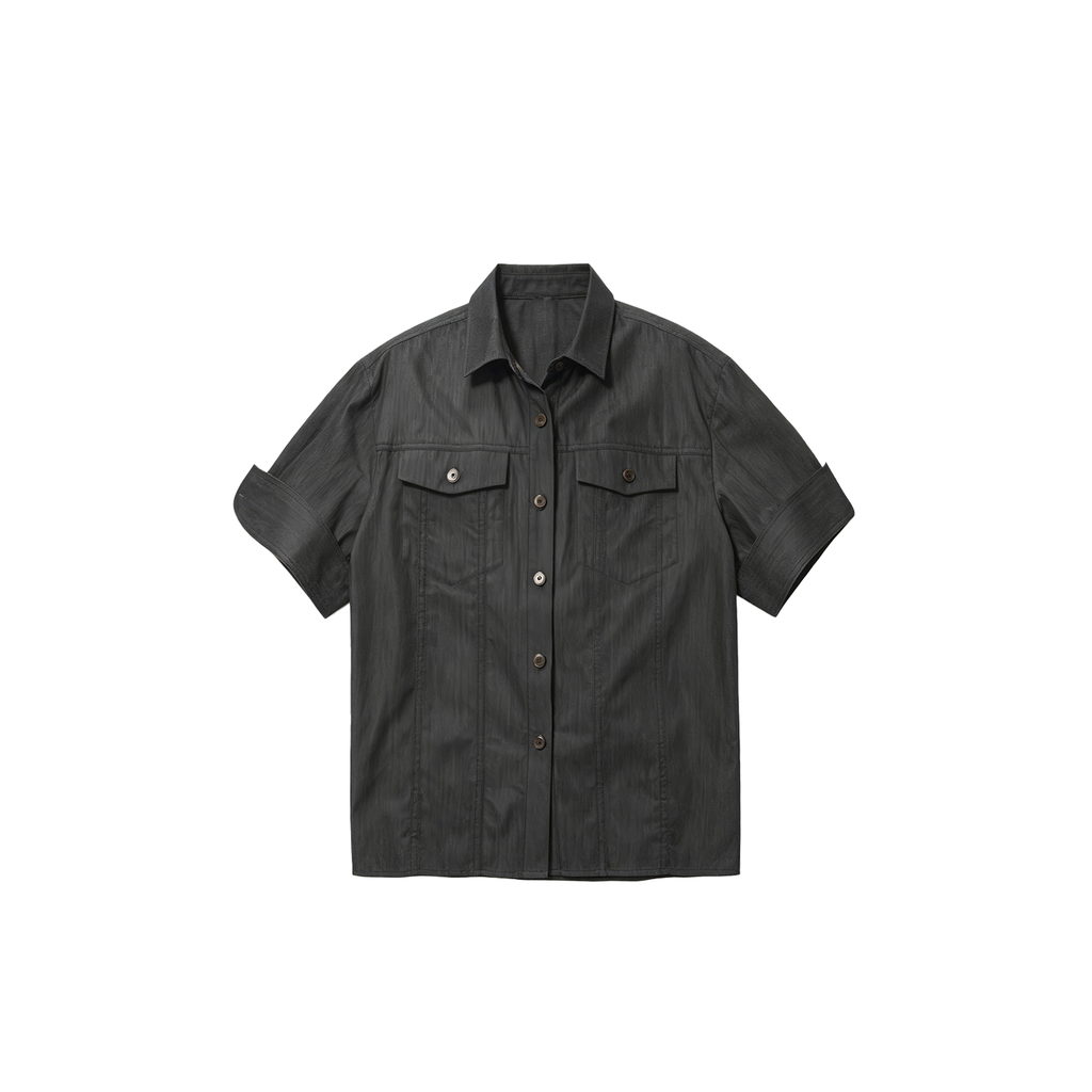 JCAESAR WOMEN Mid‑sleeve folded dandy shirt